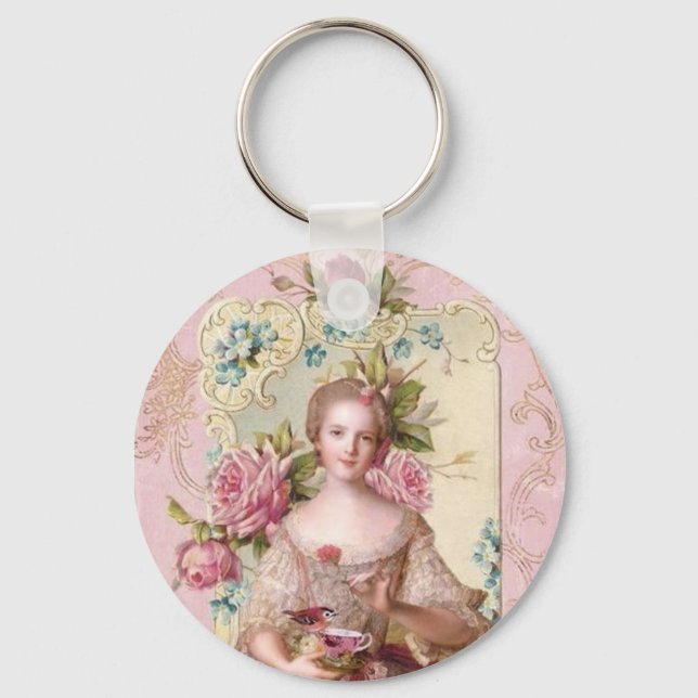 Chaveiro de Rococo Rosa (Frente)