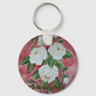 Chaveiro de rosas brancas