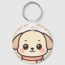 Chaveiro de Rosto de Cachorrinho Kawaii Fofo