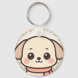 Chaveiro de Rosto de Cachorrinho Kawaii Fofo