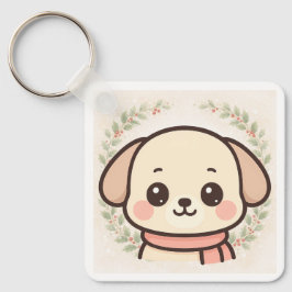 Chaveiro de Rosto de Cachorrinho Kawaii Fofo