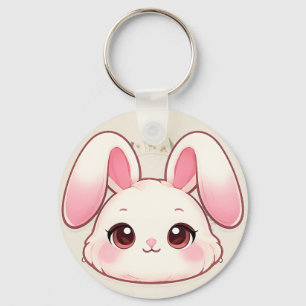 Chaveiro de Rosto de Coelho Kawaii Fofo