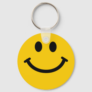 Chaveiro de rosto feliz amarelo