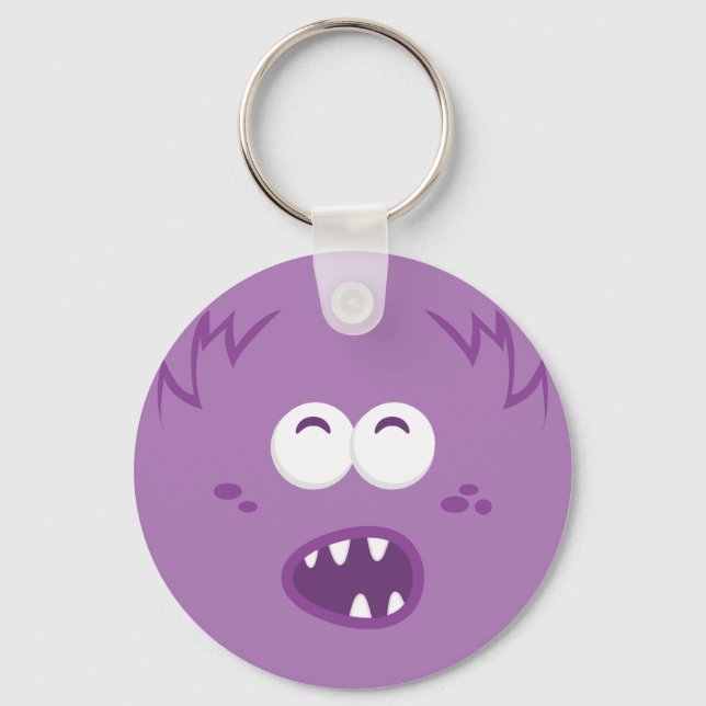 Chaveiro de rosto monstro roxo (Frente)