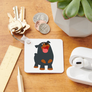 Chaveiro de Rottweiler de Cartoon Amiga Bonita