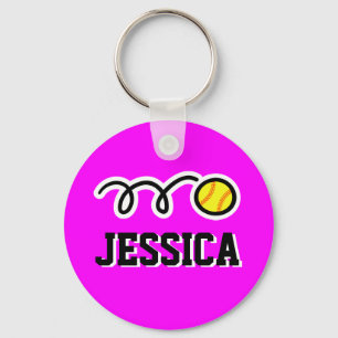 Chaveiro de softball personalizado para nome para 