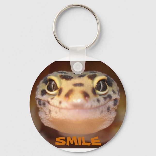 Chaveiro de Sorriso de Gecko Leopardo (Frente)