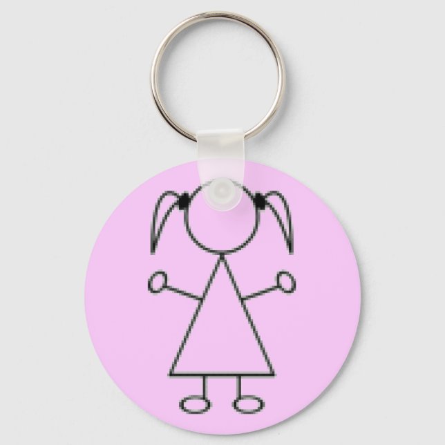 Chaveiro de Stick Girl - Rosa (Frente)
