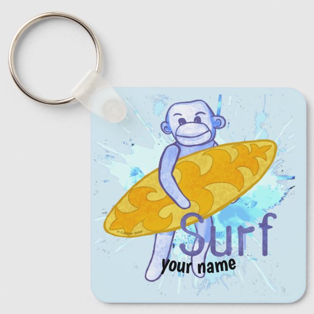 Chaveiro de Surfista de Macaco-Meia (Frente)