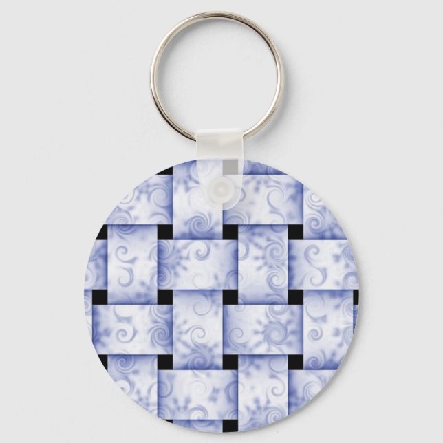 chaveiro de tecelagem azul bebê (Frente)