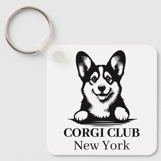 Chaveiro de Tema do Clube Personalizado Corgi (Frente)