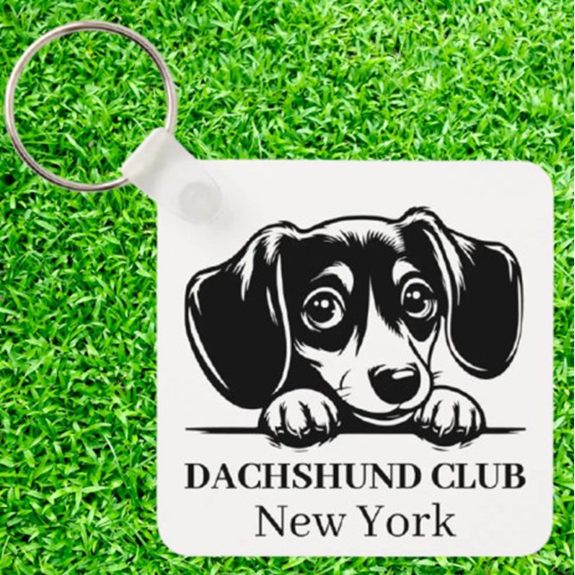 Chaveiro de Tema do Clube Personalizado de Dachshu (A Special Gift for Fellow Dachshund Lovers)