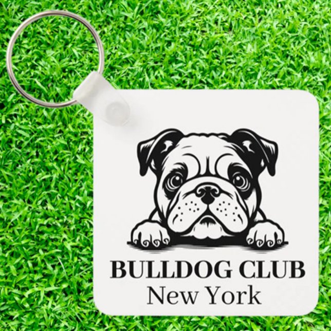 Chaveiro de Tema do Clube Personalizado do Buldogu (Show your love for bulldogs with a custom Club Theme keychain.  )