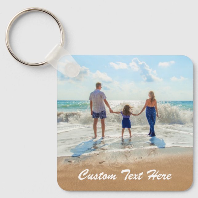 Chaveiro de Texto Fotográfico Personalizado Seu De (Frente)