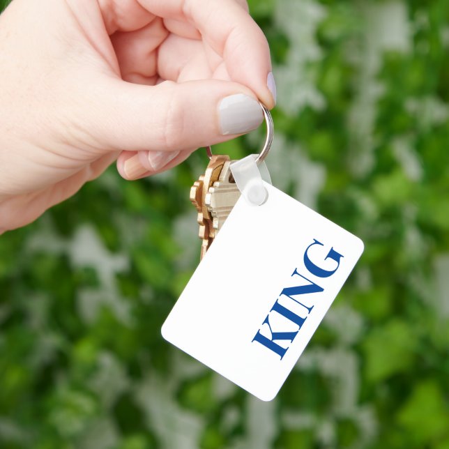 Chaveiro de Texto King Retângulo de Alumínio Estil (Mão)
