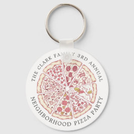 Chaveiro de Texto Personalizado do Evento Pizza