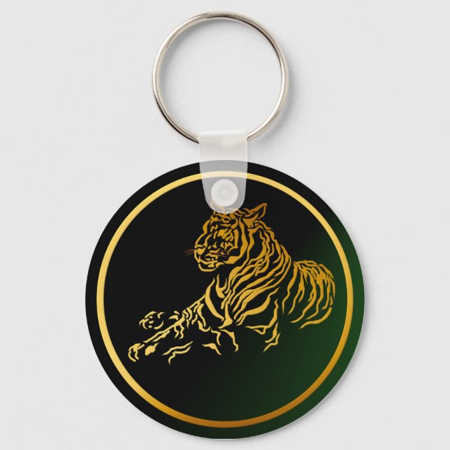 Chaveiro de Tigre Dourado (Frente)