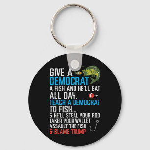Chaveiro Dê um Democrata Peixe Funny Fishing Republicano Ho