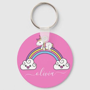 Chaveiro de unicórnio fofo com nome personalizado