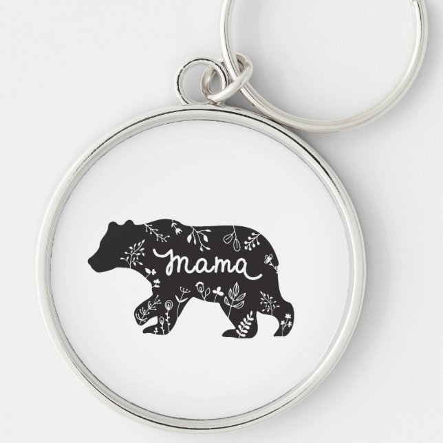 Chaveiro de Urso da Mama - Charme metálico à prova (Frente)
