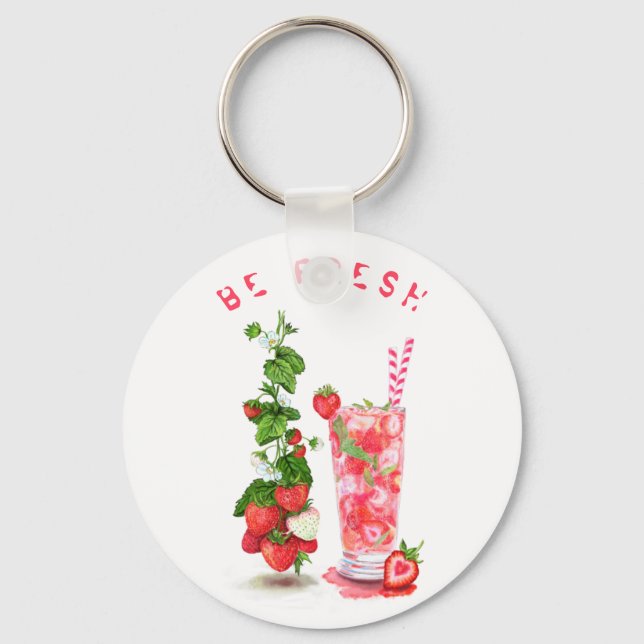Chaveiro de Verão de sorvete de morango Legal (Frente)