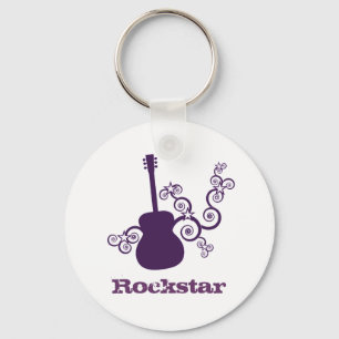 Chaveiro de Violão Rockstar, Roxo