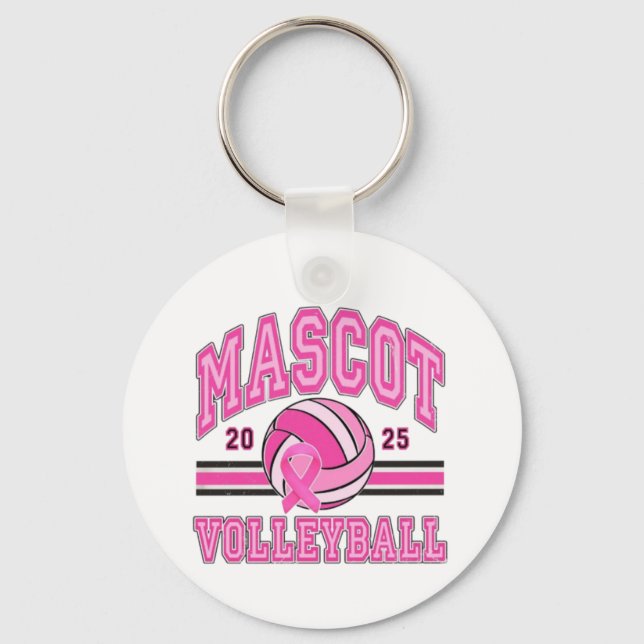 Chaveiro 🎗️ de Voleibol 💖 Rosa 🏐 (Frente)