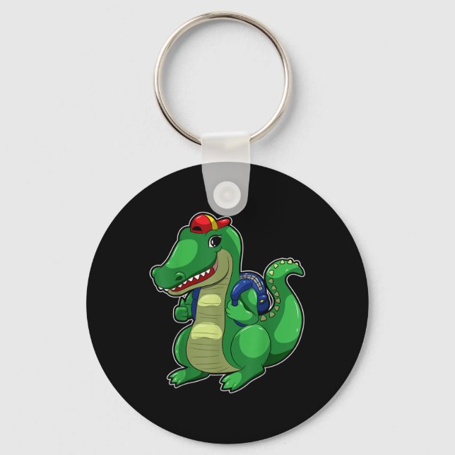 Chaveiro De Volta à Escola Mochila de Crocodilo Engraçado C (Frente)