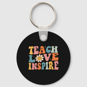 Chaveiro De Volta às Aulas Ensine Amor Inspire Retro Profes