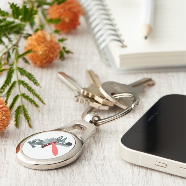 Chaveiro de Wolf Metal de Cartoon Animado (Lateral)