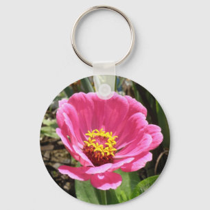Chaveiro de Zinnia Rosa bonito