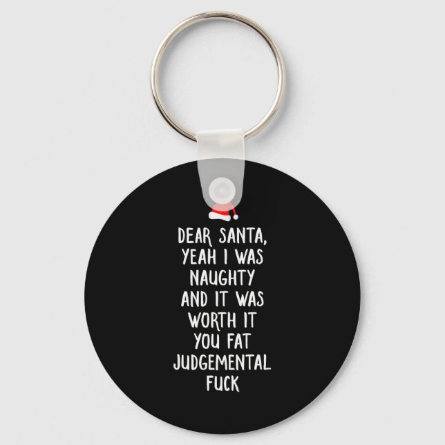 Chaveiro Dear Santa Funny Inappropriate Christmas  (Frente)