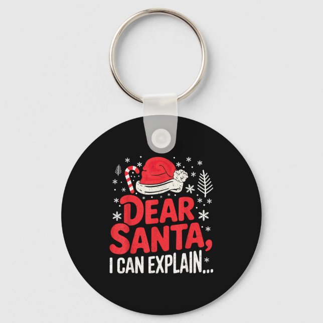Chaveiro Dear Santa I Can Explain Funny Christian  (Frente)