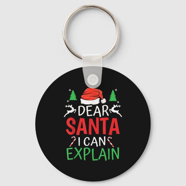 Chaveiro Dear Santa I Can Explain Funny Christmas Joke Humo (Frente)