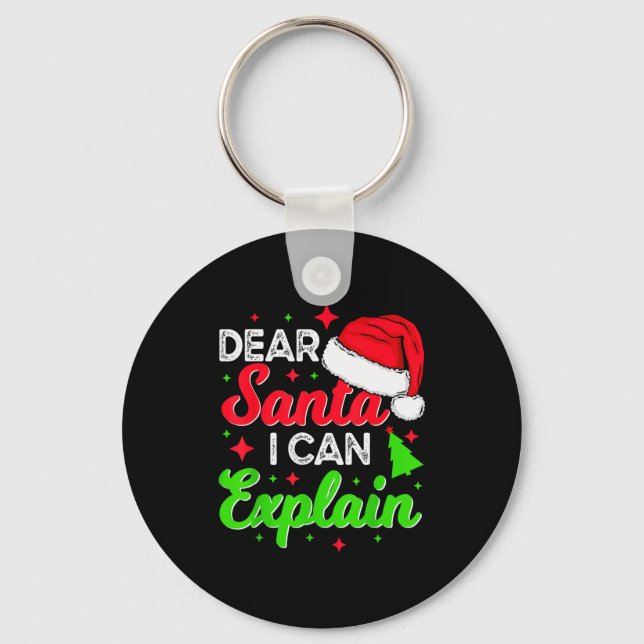 Chaveiro Dear Santa I Can Explain Funny Christmas Joke Sant (Frente)