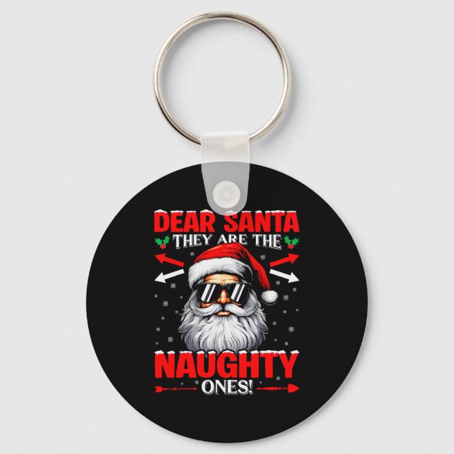 Chaveiro Dear Santa They Are The Naughty One Christmas Xmas (Frente)