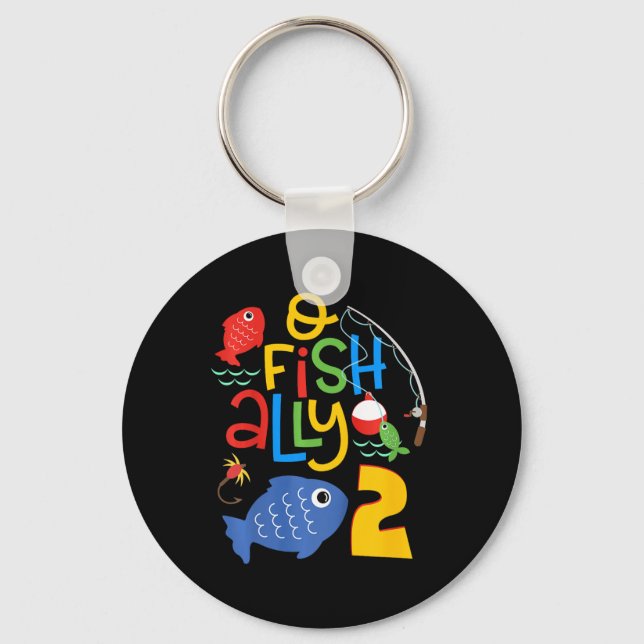 Chaveiro Decorações de Aniversário de 2 Anos para Crianças  (Frente)