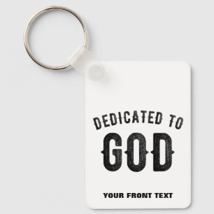 CHAVEIRO DEDICADO A DEUS TEXTO PRETO PERSONALIZÁVEL LEGAL