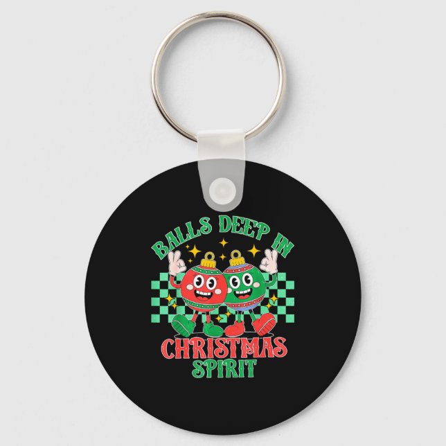 Chaveiro Deep In Christmas Bauble Festive Checkered Xmas  (Frente)