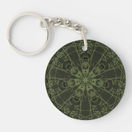 Chaveiro Deep olive green geometric 