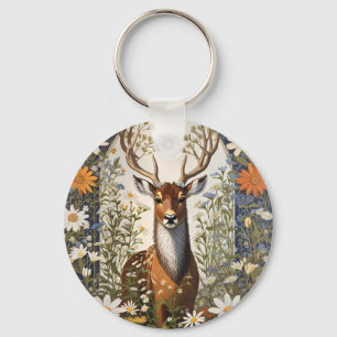 Chaveiro Deer Amid Daisy Flowers