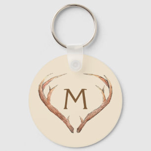 Chaveiro Deer Antlers Safari Monograma Personalizado