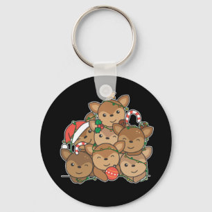 Chaveiro Deer Christmas Tree Engraçado Animal Christmas Key