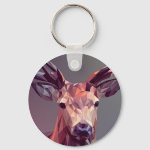 Chaveiro Deer Polygons Art Design Graphic Animal Stag Postc