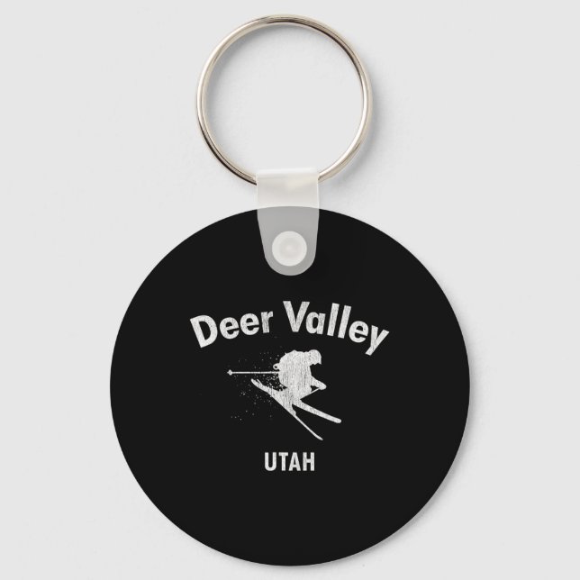 Chaveiro Deer Valley Skiing Tee Utah Ski (Frente)