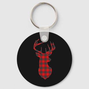 Chaveiro Deer Xadrez Red Reindeer Buck Natal