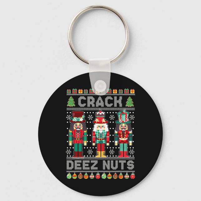 Chaveiro Deez Loucos Nutcracker Divertir-se Feio Natal Nata (Frente)