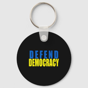 Chaveiro Defenda a Democracia Cores da Bandeira da Ucrânia 