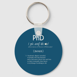 Chaveiro definição de phd engraçada