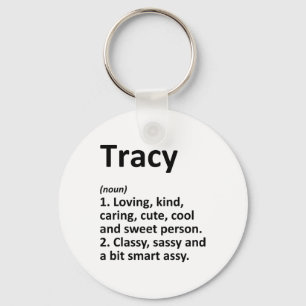 Chaveiro Definição de Tracy Nome Personalizado Aniversário